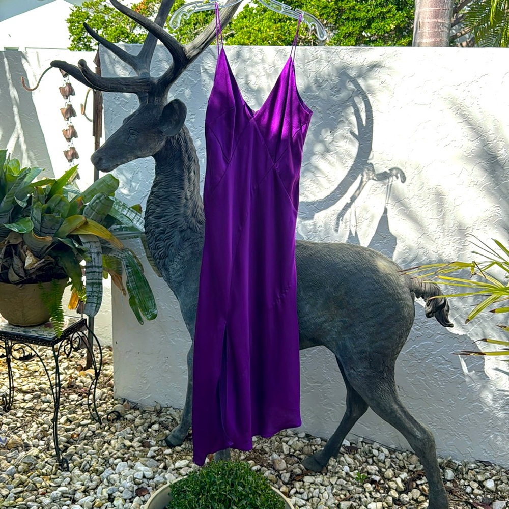 KEEPSAKE the Label Purple Satin Midi Slip Dress